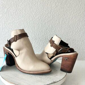 New Lane HIGH NOON Womens Cowboy Booties Sz 9 Putty Western Cowgirl Short Boots